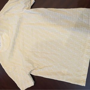 Fendi mens tshirt in white pique